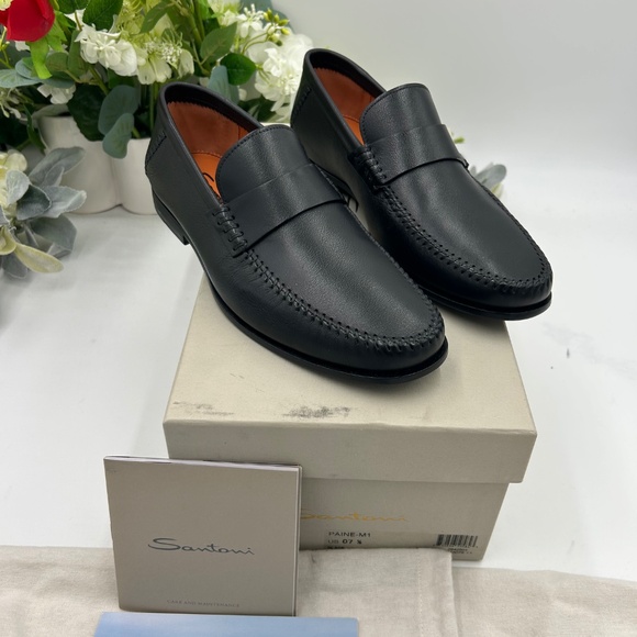 Men’s Santoni PAINE M – 1 slip on loafers size 7.5 US made in Italy main image 12